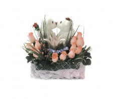 Bear With Flower Arrangement